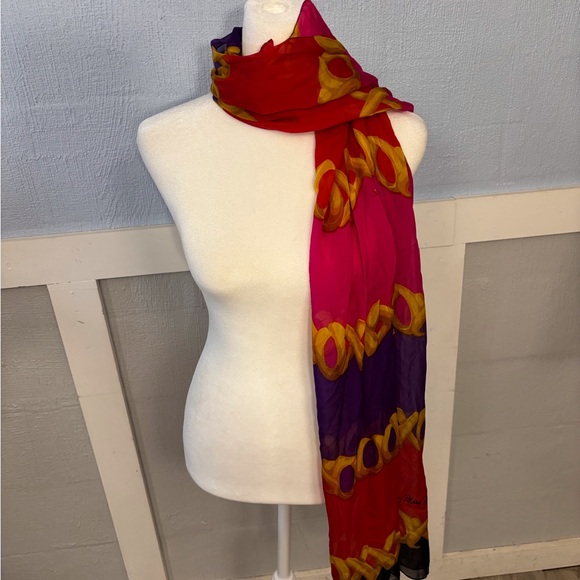 Women’s Silk Polyester XXXOOO Vibrant Colorful Scarf 68” L, 24” Wide - Picture 2 of 8